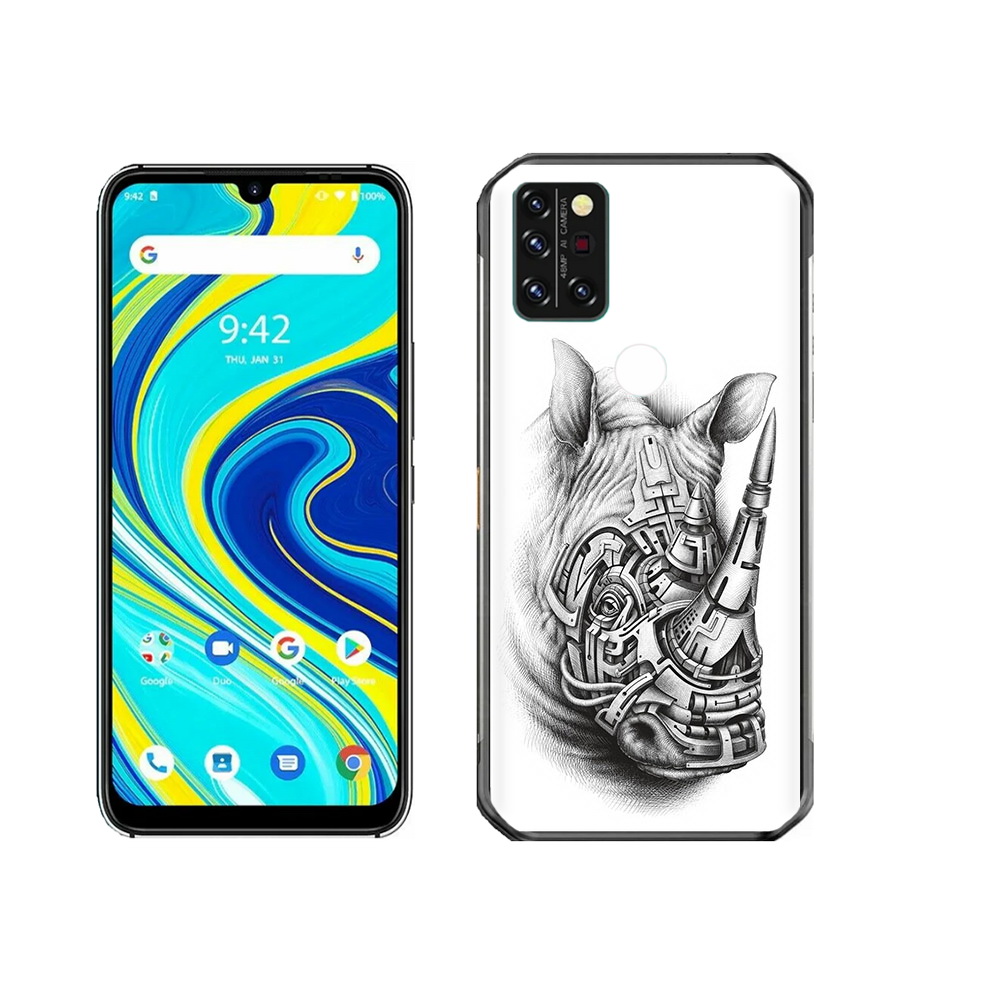 

Чехол MyPads Tocco для Umidigi A7 Pro стальной носорог, Прозрачный, Tocco