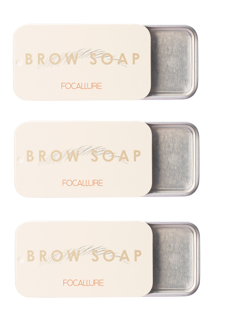 Мыло для бровей Focallure Brow Styling Soap с щеточкой 10 г 3 шт