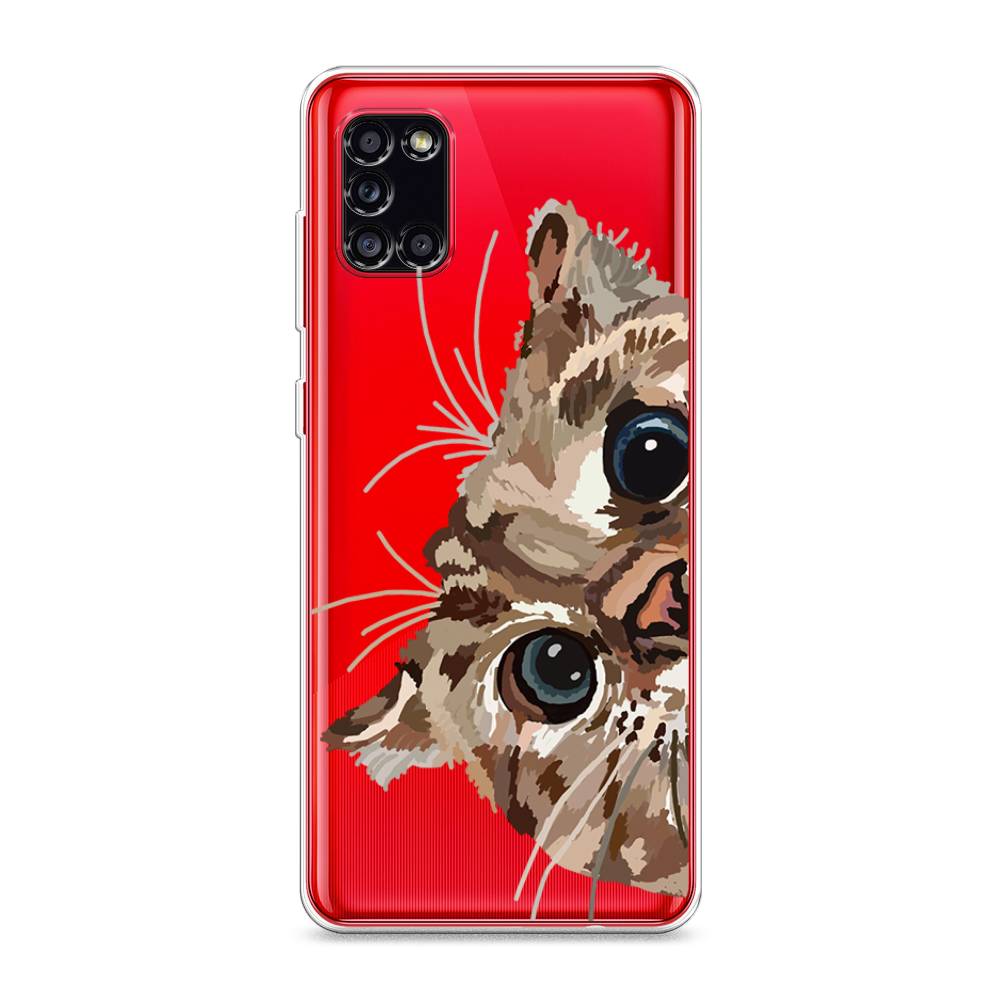 

Чехол на Samsung Galaxy A31 "Любопытный кот", Коричневый;синий;черный, 2100350-1