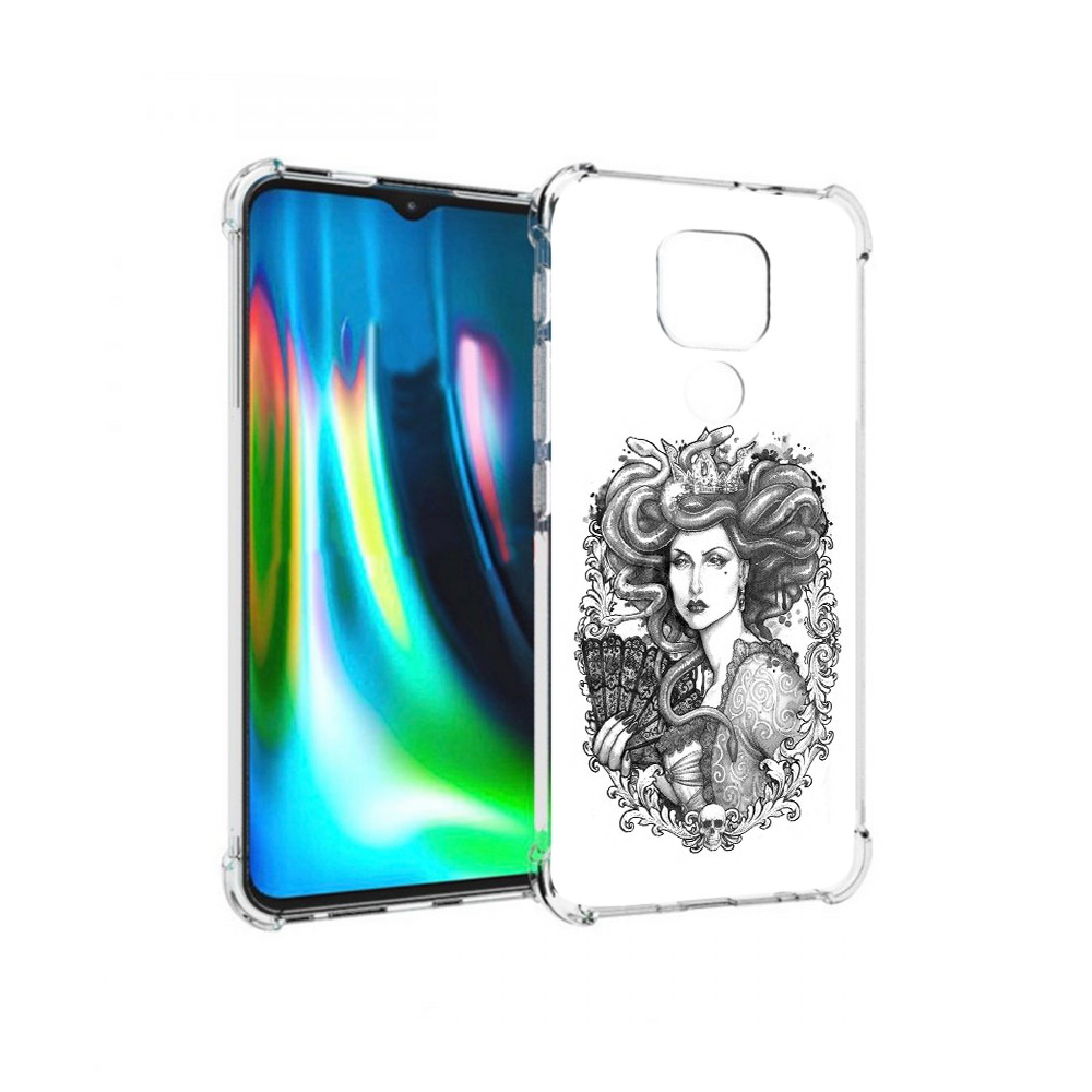 

Чехол MyPads Tocco для Motorola Moto G9 Play медуза черно белый (PT227081.347.472), Прозрачный, Tocco