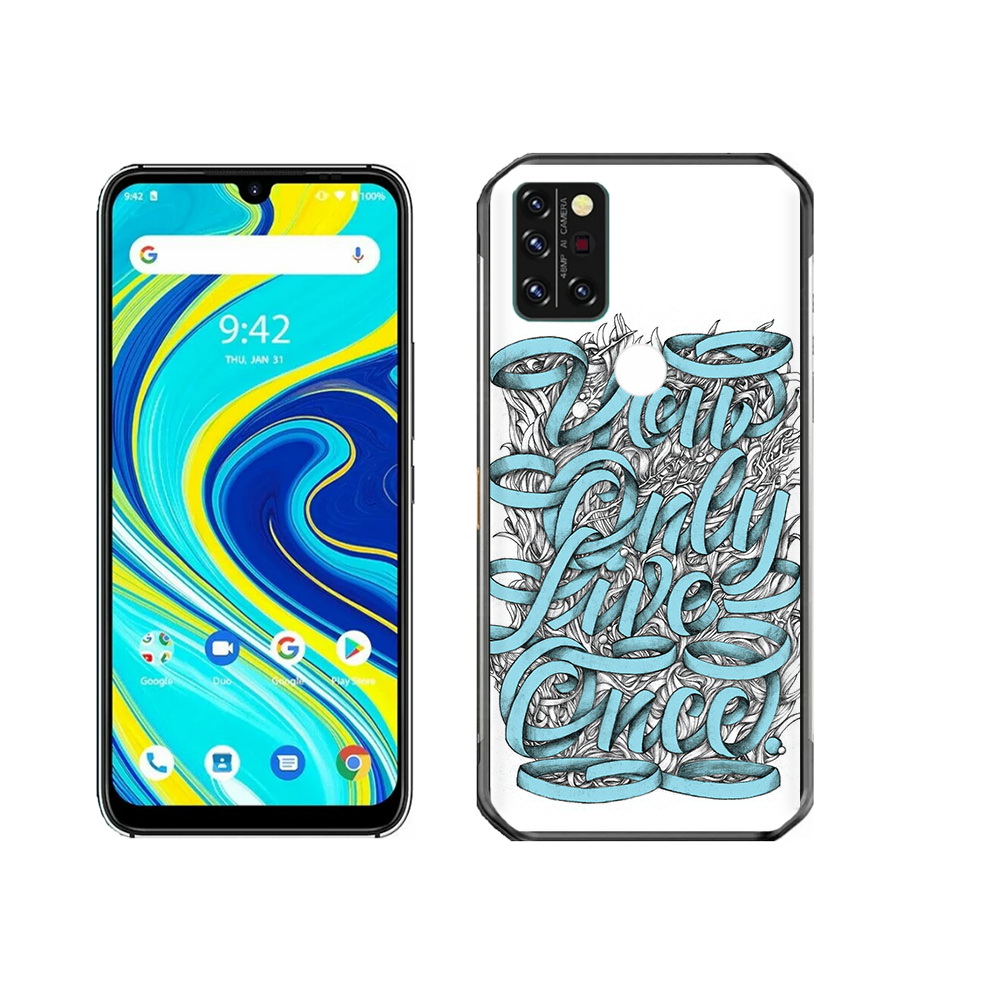 

Чехол MyPads Tocco для Umidigi A7 Pro слова из ленты абстракция, Прозрачный, Tocco