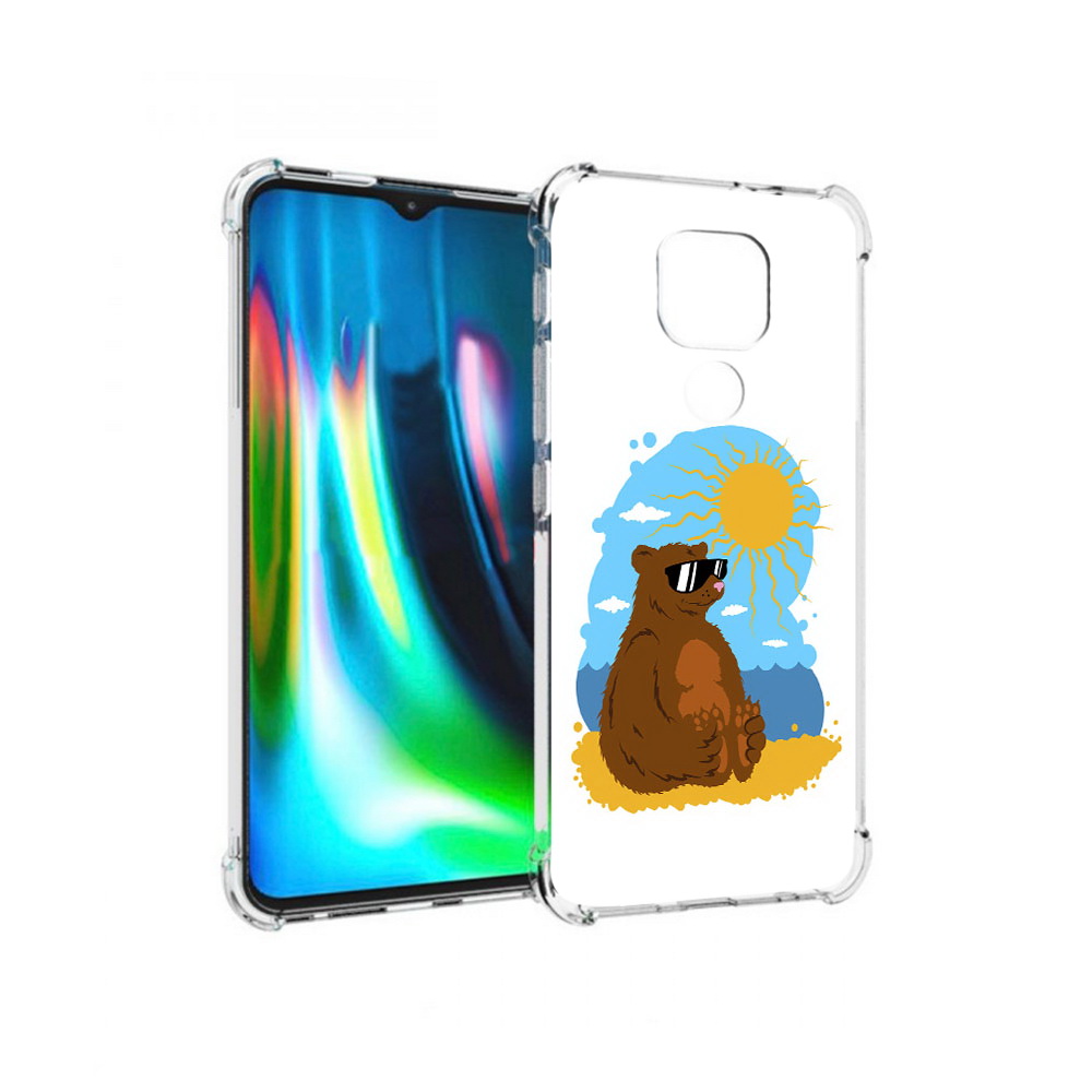 

Чехол MyPads Tocco для Motorola Moto G9 Play медведь на чиле (PT227081.347.468), Прозрачный, Tocco