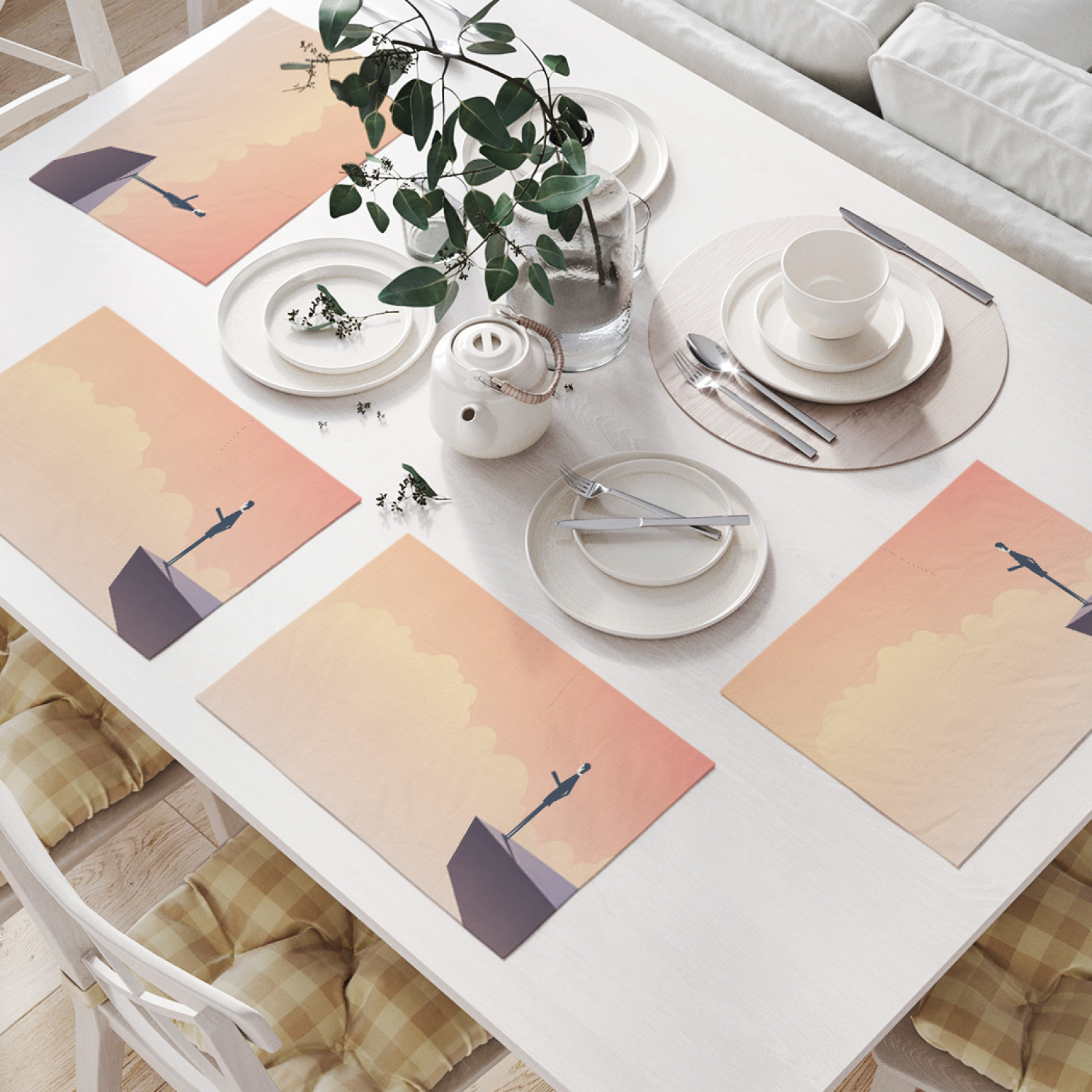 

Комплект салфеток JoyArty "Человек на краю скалы" (32х46 см, 4 шт.), Розовый, Человек на краю скалы