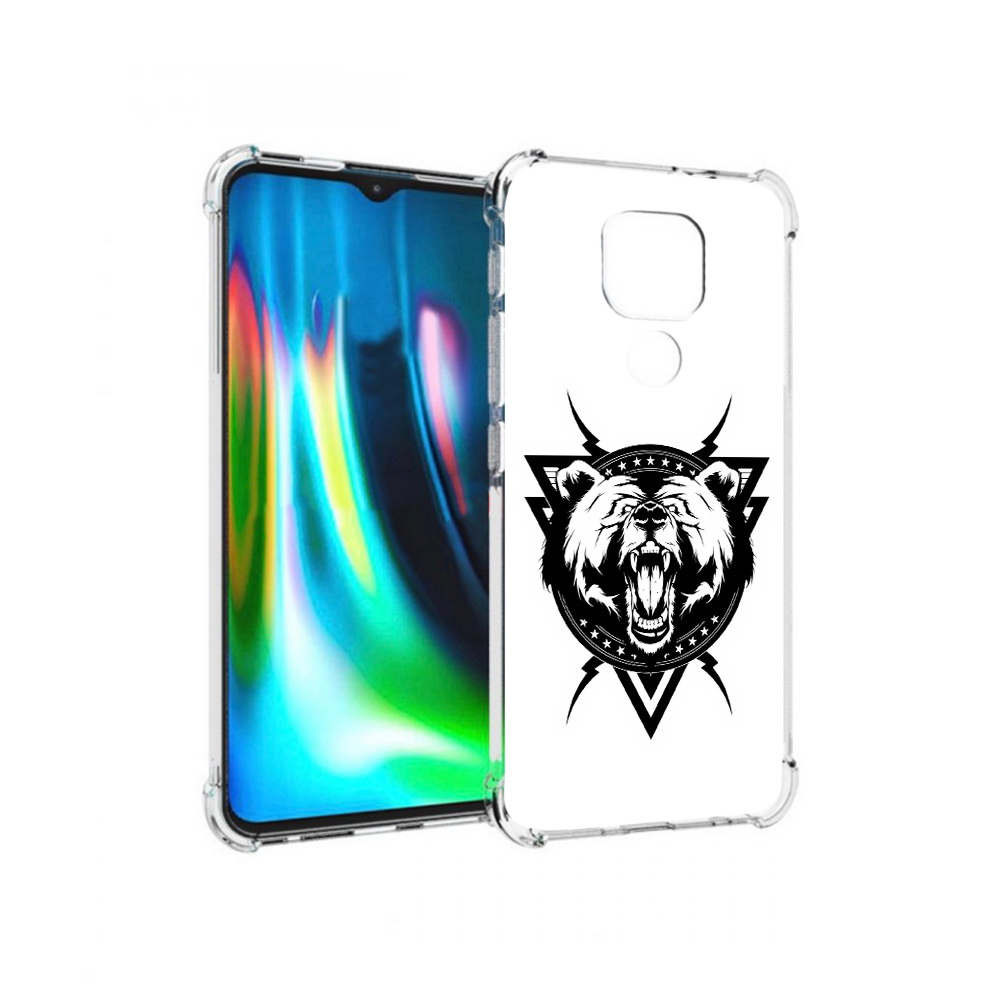

Чехол MyPads Tocco для Motorola Moto G9 Play медведь в треугольнике (PT227081.347.464), Прозрачный, Tocco
