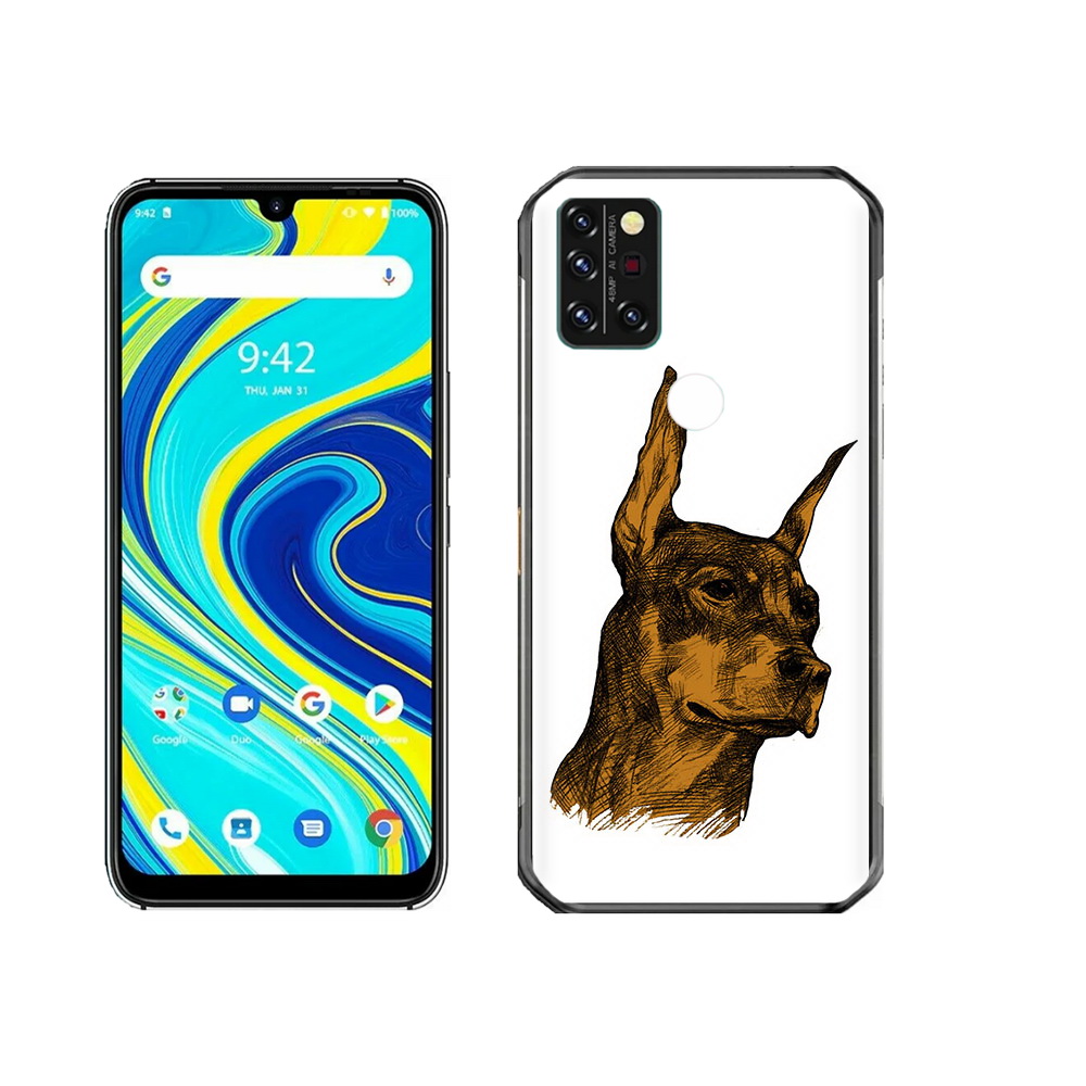 

Чехол MyPads Tocco для Umidigi A7 Pro скетч доберман, Прозрачный, Tocco