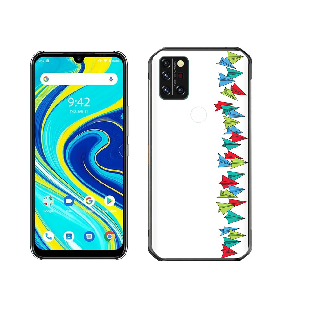 

Чехол MyPads Tocco для Umidigi A7 Pro самолетики из листочков, Прозрачный, Tocco