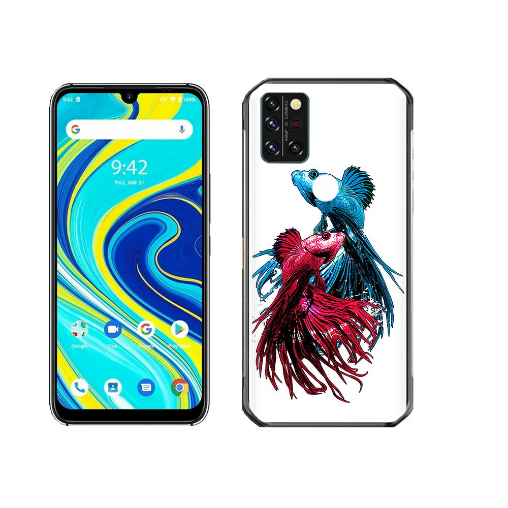 

Чехол MyPads Tocco для Umidigi A7 Pro рыбы петушки, Прозрачный, Tocco