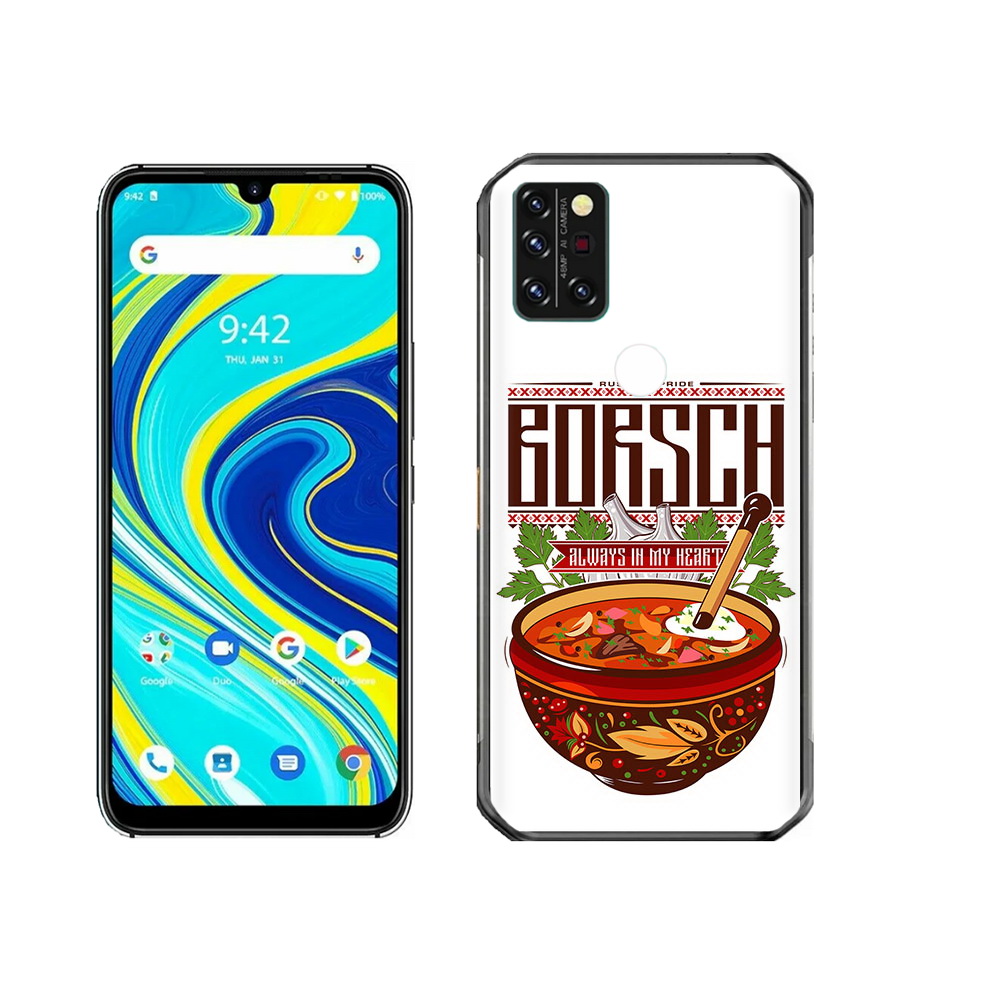 

Чехол MyPads Tocco для Umidigi A7 Pro русский борщ, Прозрачный, Tocco