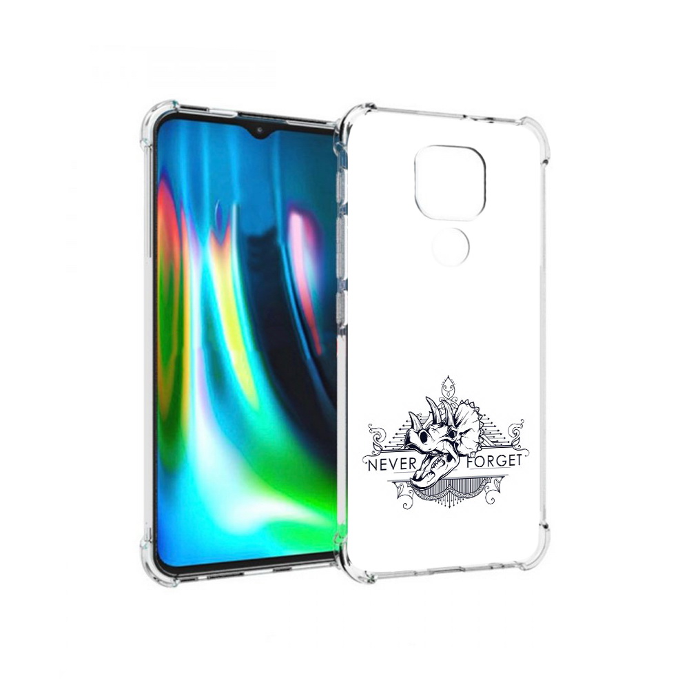 

Чехол MyPads Tocco для Motorola Moto G9 Play логотип носорога никогда не забуду, Прозрачный, Tocco