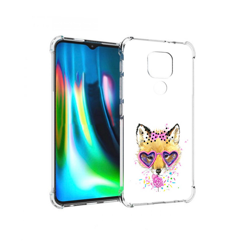 

Чехол MyPads Tocco для Motorola Moto G9 Play лисенок с бантиком (PT227081.347.441), Прозрачный, Tocco