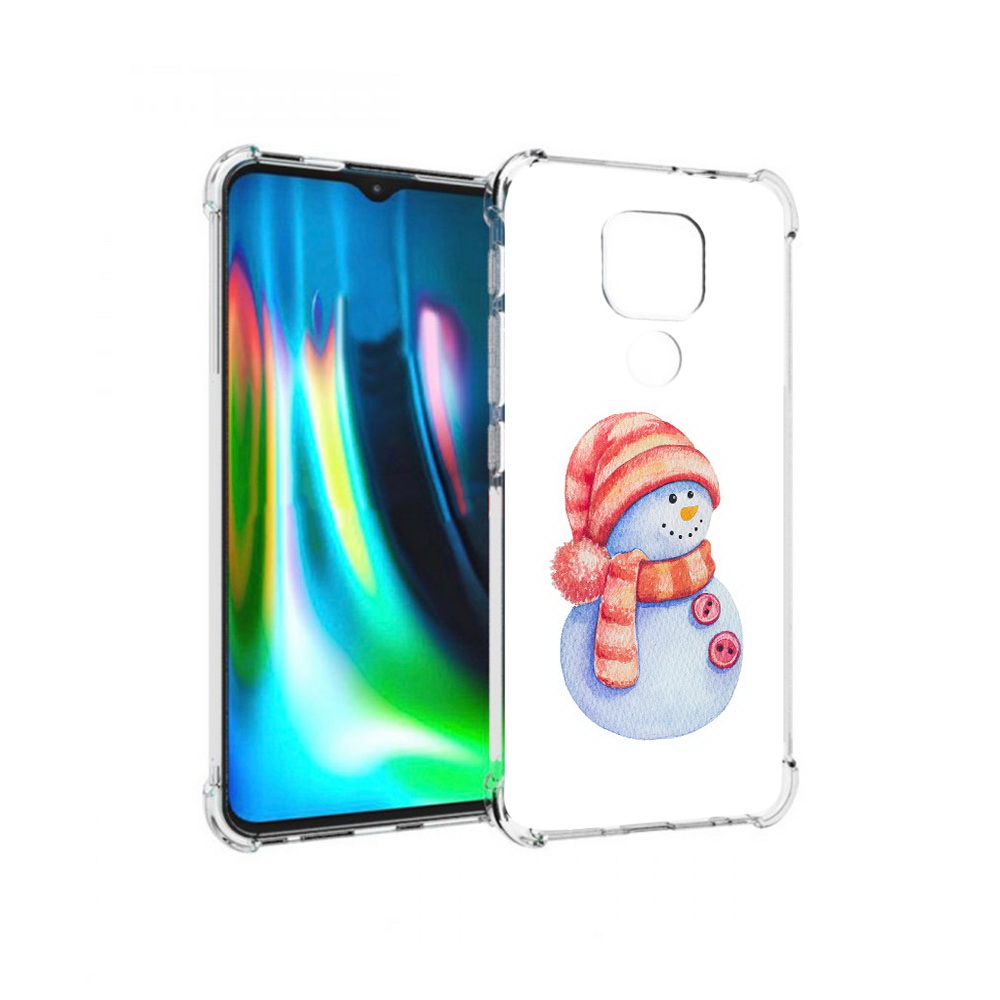 

Чехол MyPads Tocco для Motorola Moto G9 Play Веселый снеговик (PT227081.347.44), Прозрачный, Tocco