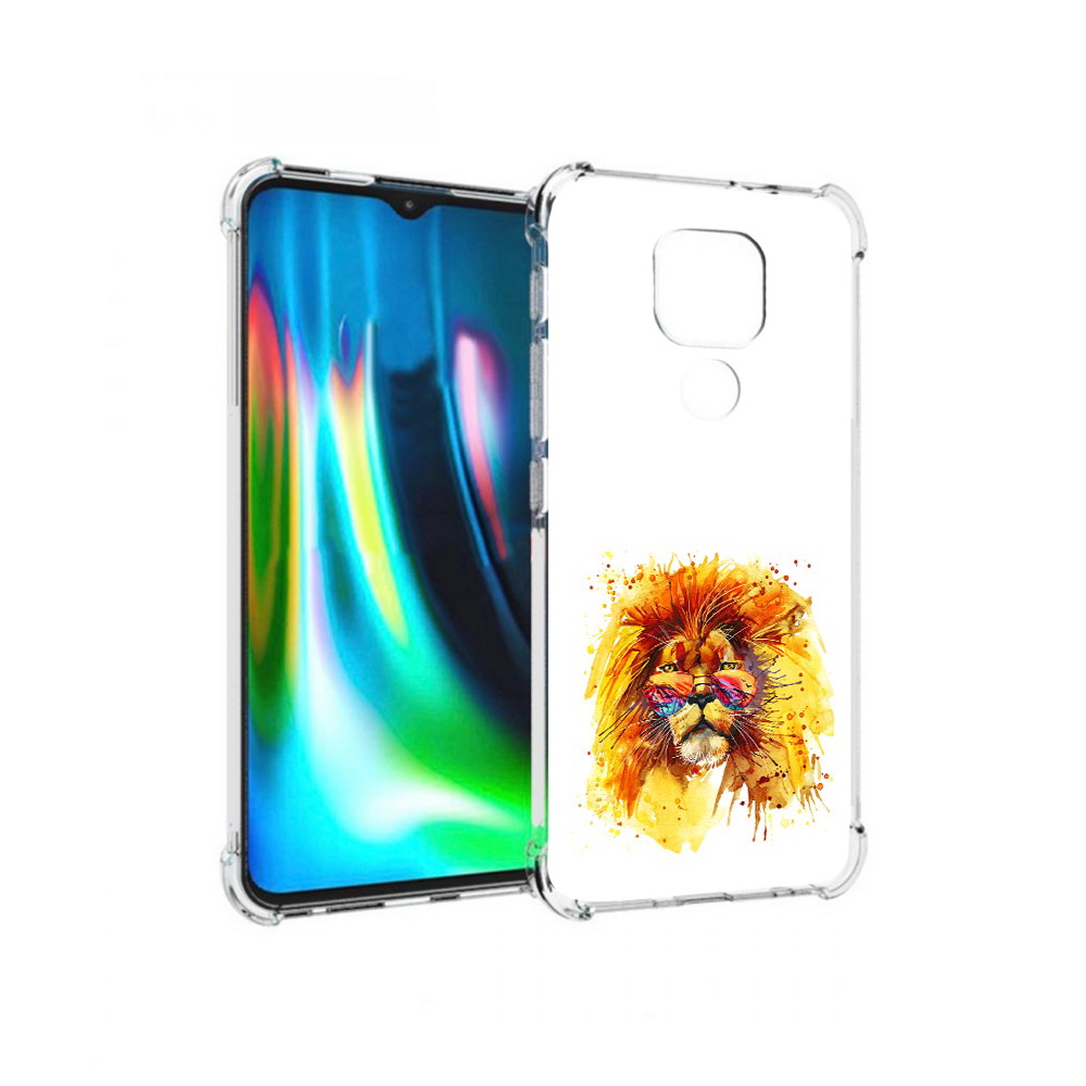 

Чехол MyPads Tocco для Motorola Moto G9 Play лев в очках (PT227081.347.436), Прозрачный, Tocco