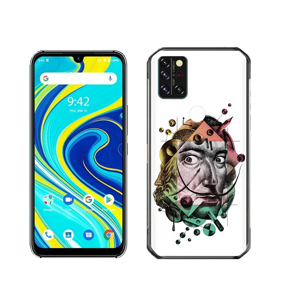 

Чехол MyPads Tocco для Umidigi A7 Pro разноцветное лицо абстракция, Прозрачный, Tocco