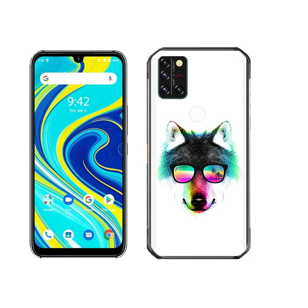 

Чехол MyPads Tocco для Umidigi A7 Pro радужный волк, Прозрачный, Tocco