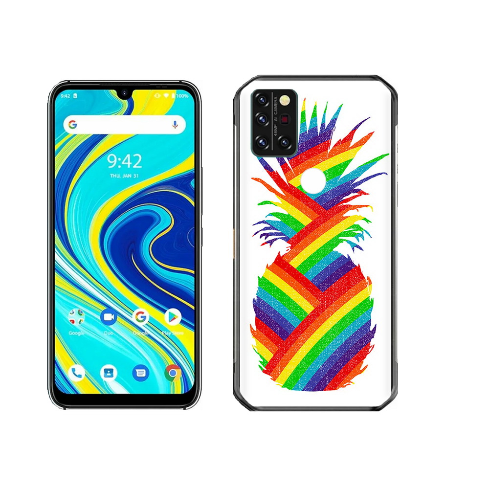 

Чехол MyPads Tocco для Umidigi A7 Pro радужный ананас, Прозрачный, Tocco