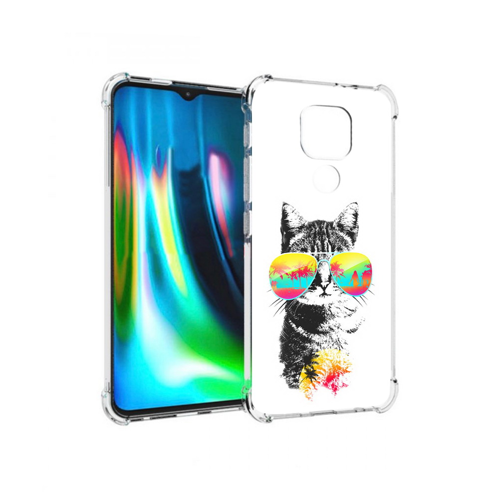 

Чехол MyPads Tocco для Motorola Moto G9 Play крутой кот (PT227081.347.425), Прозрачный, Tocco