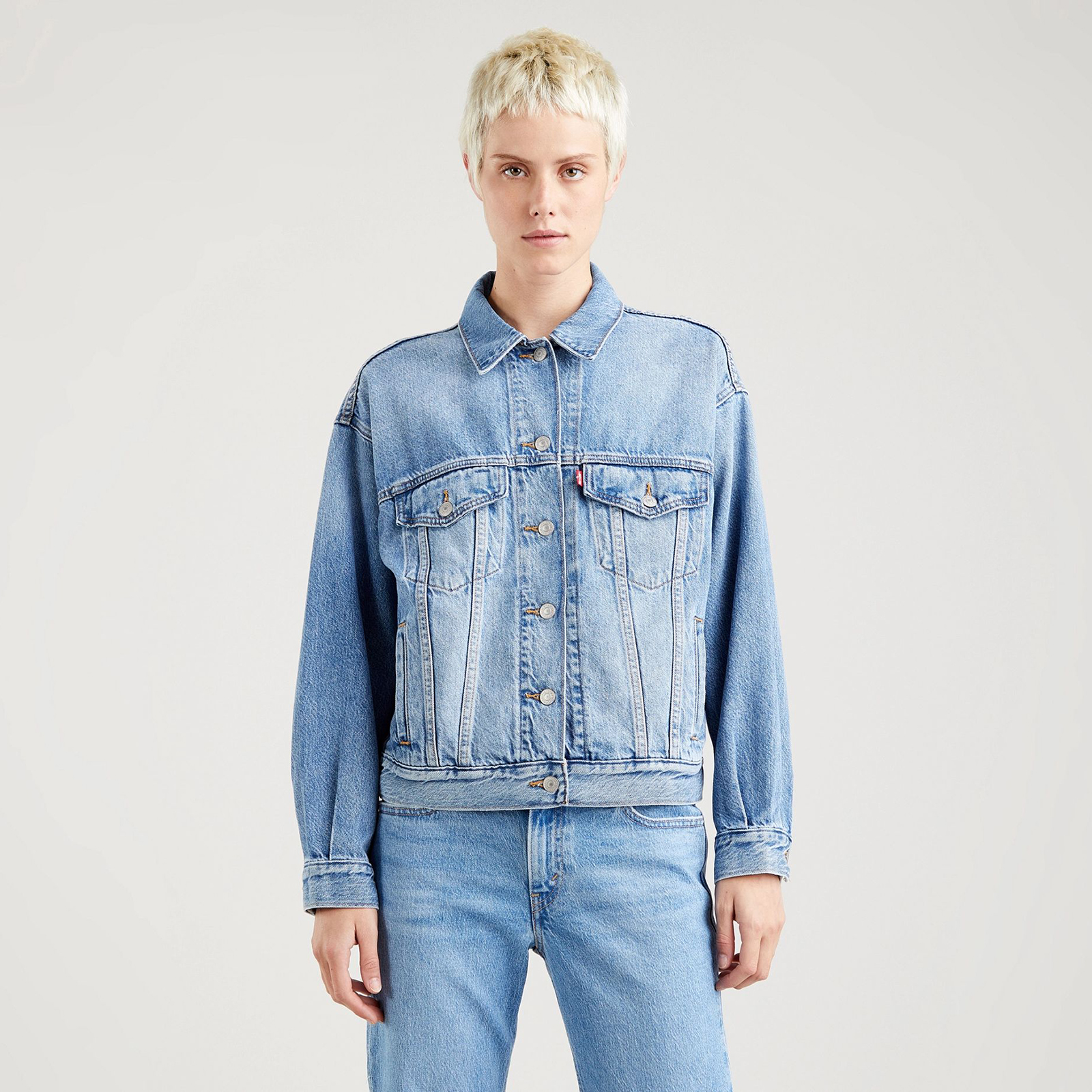 фото Джинсовая куртка женская levi's a1743-0004 голубая m