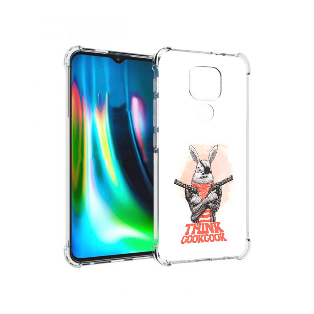 

Чехол MyPads Tocco для Motorola Moto G9 Play кролик пират (PT227081.347.419), Прозрачный, Tocco