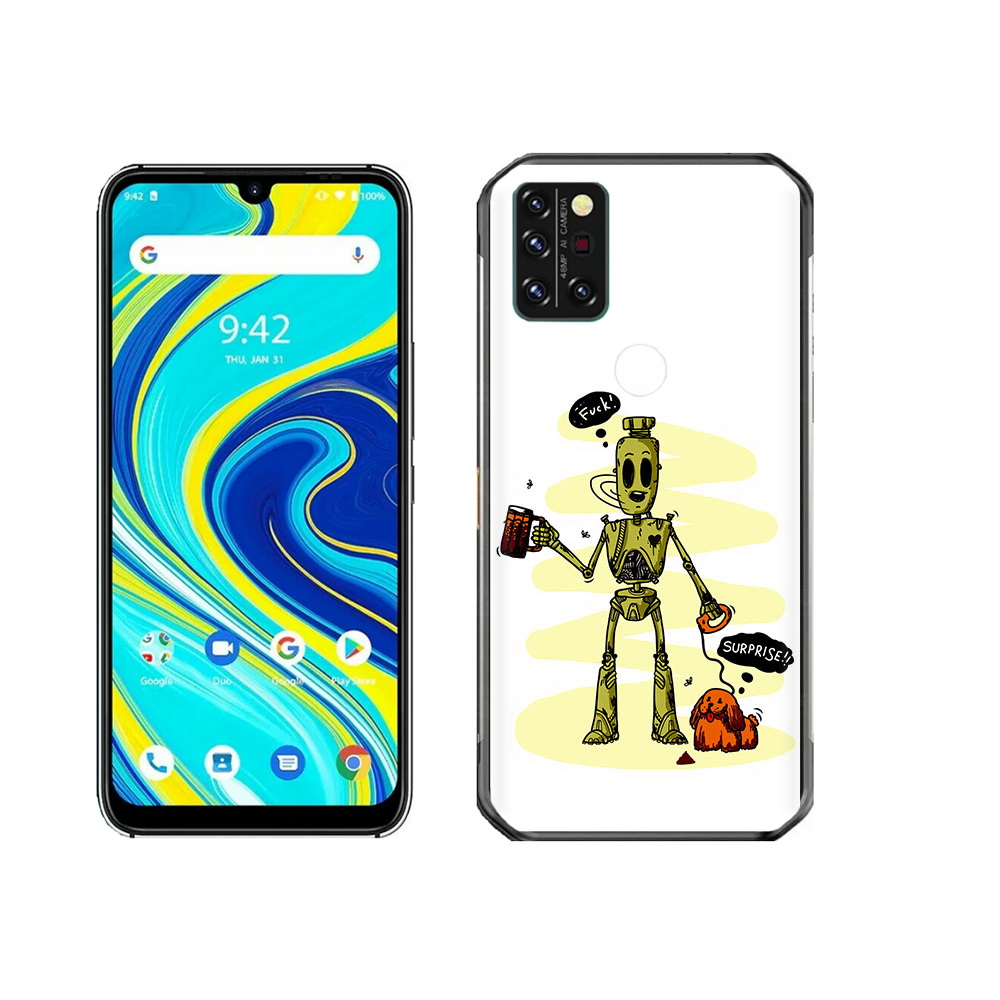 

Чехол MyPads Tocco для Umidigi A7 Pro прикольный робот, Прозрачный, Tocco