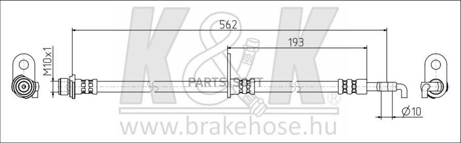 

K&K Шланг тормозной KиK FT1885 Шланг тормозной RR LH CAMRY ##V5# 11 1шт