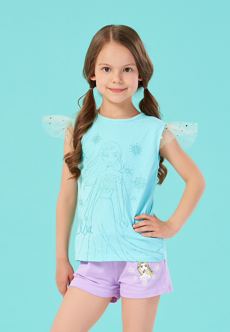 фото Футболка детская disney frozen ss21d03000545 бирюзовый р.128