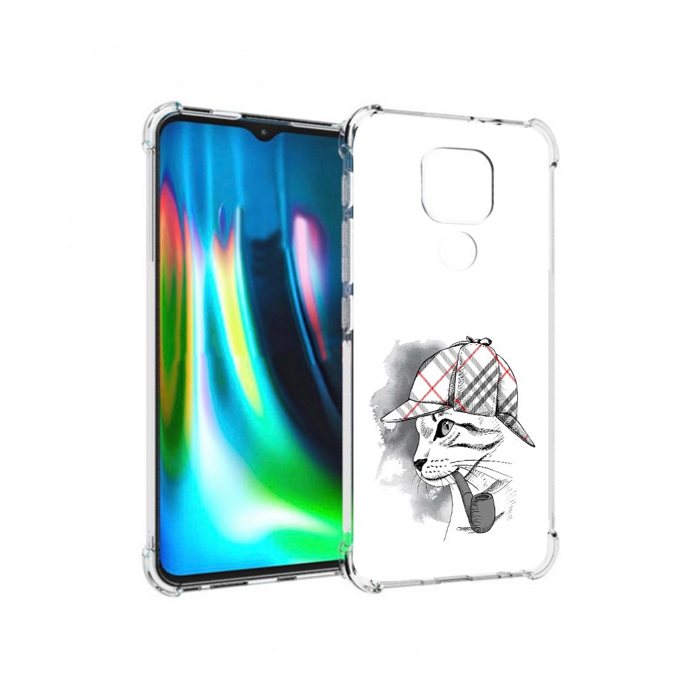 Чехол MyPads Tocco для Motorola Moto G9 Play кошка с трубкой (PT227081.347.405)