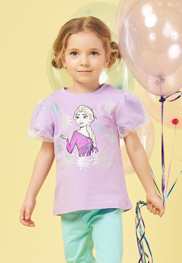 фото Футболка детская disney frozen ss21d02000545 фиолетовый р.128