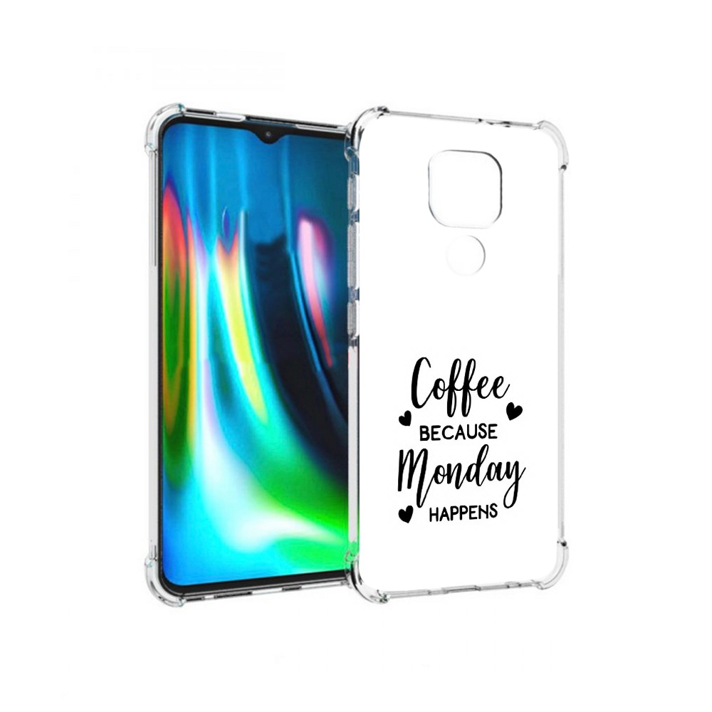 

Чехол MyPads Tocco для Motorola Moto G9 Play кофе и понедельник стал счастливым, Прозрачный, Tocco