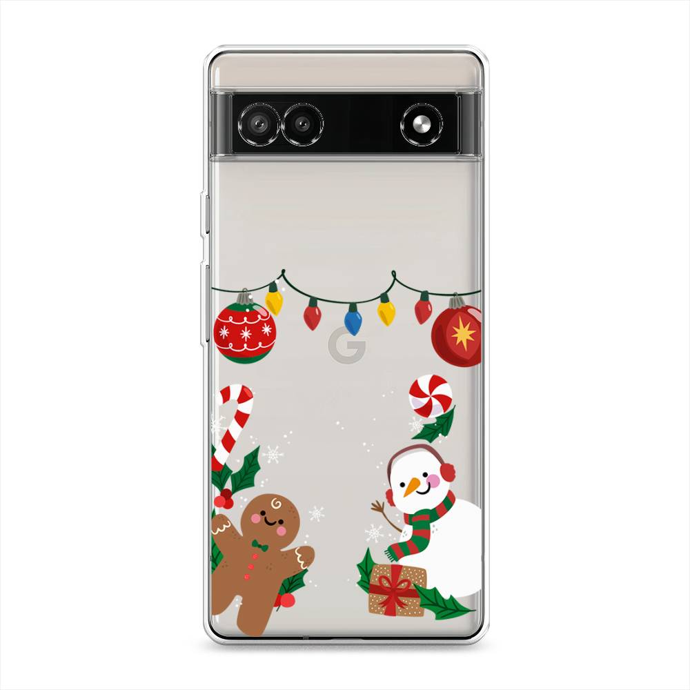

Чехол для Google Pixel 6A "Новогоднее настроение", Коричневый;красный;зеленый, 271150-5