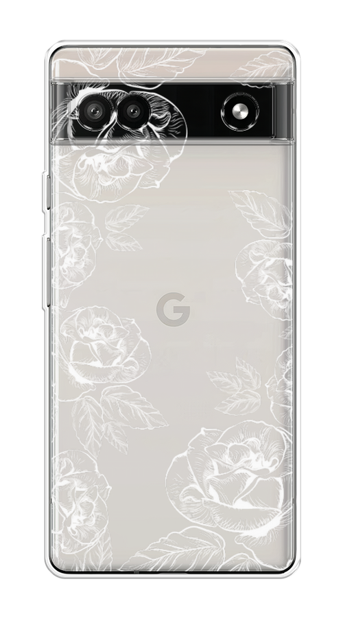 

Чехол на Google Pixel 6A "Розы графика", Черный;серый, 271150-2