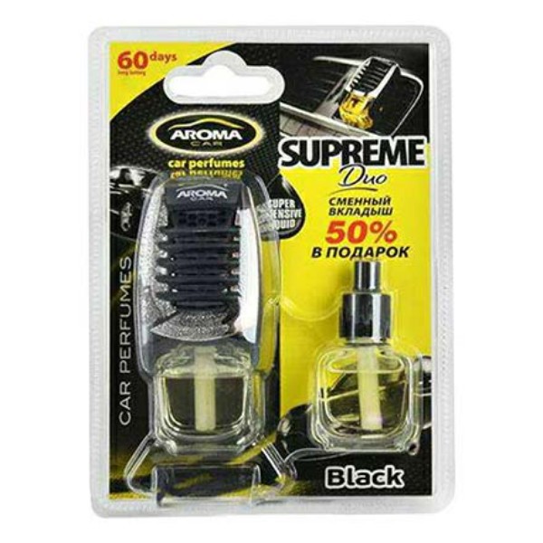 фото Ароматизатор aroma car supreme duo black на дефлектор