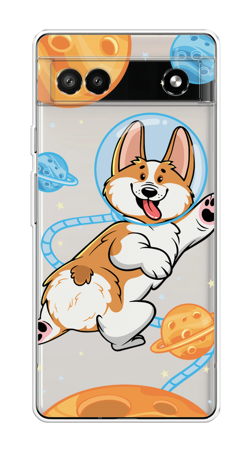 

Чехол на Google Pixel 6A "Корги-космонавт", Голубой;бежевый;белый, 271150-1