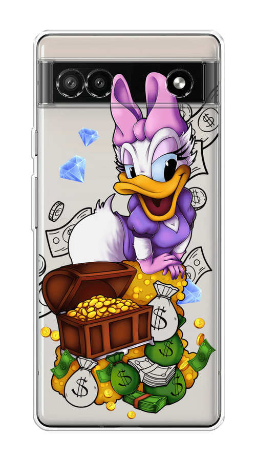

Чехол на Google Pixel 6A "Rich Daisy Duck", Коричневый;белый;фиолетовый, 271150-6