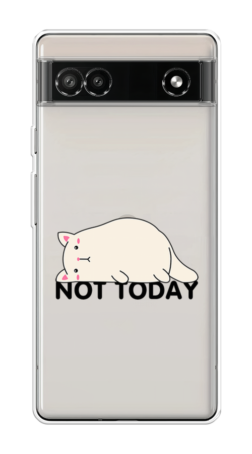 

Чехол на Google Pixel 6A "Cat not today", Белый;розовый;черный, 271150-1