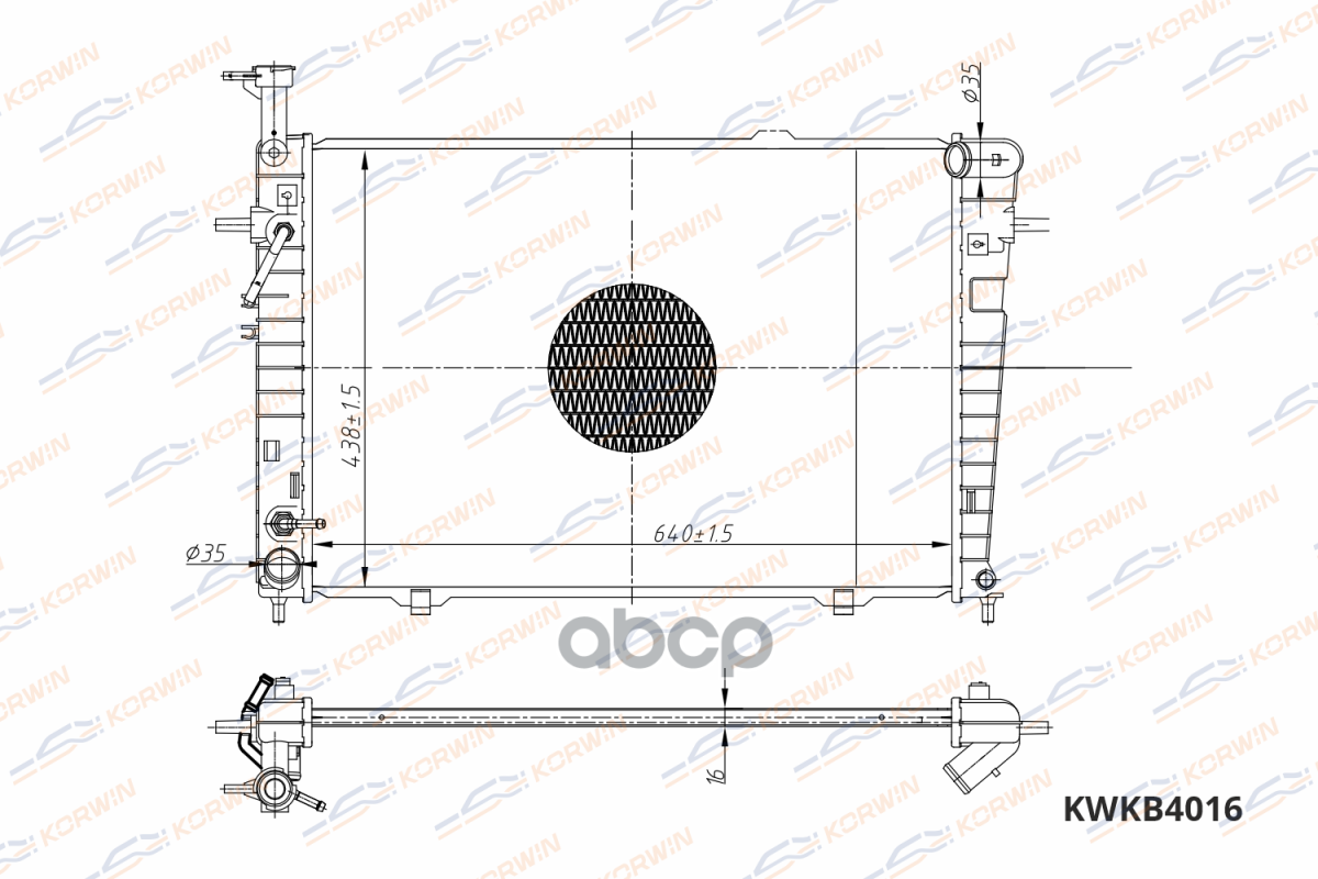 Радиатор Охлаждения Hyundai Tucson/Sportage Ii 2.0-2.7 (05-)At (Гарантия 2 Года) KORWIN ар