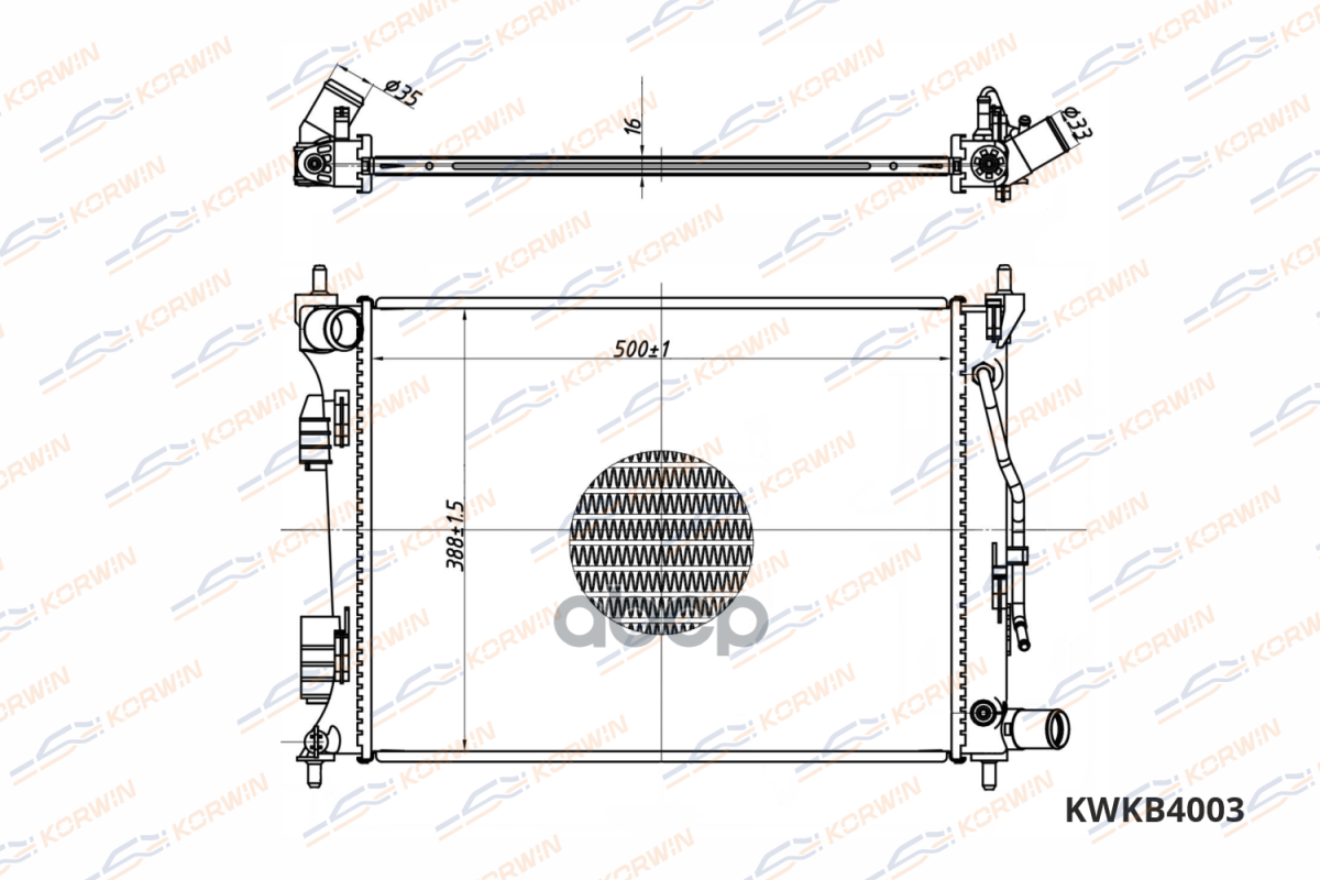 Радиатор Охлаждения Kia Rio/Hyundai Solaris 1.4-1.6 (11-17) At (Гарантия 2 Года) KORWIN ар