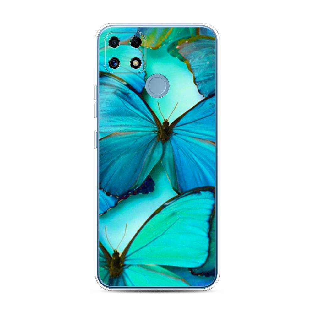 фото Силиконовый чехол "неоновые бабочки" на realme c25s awog