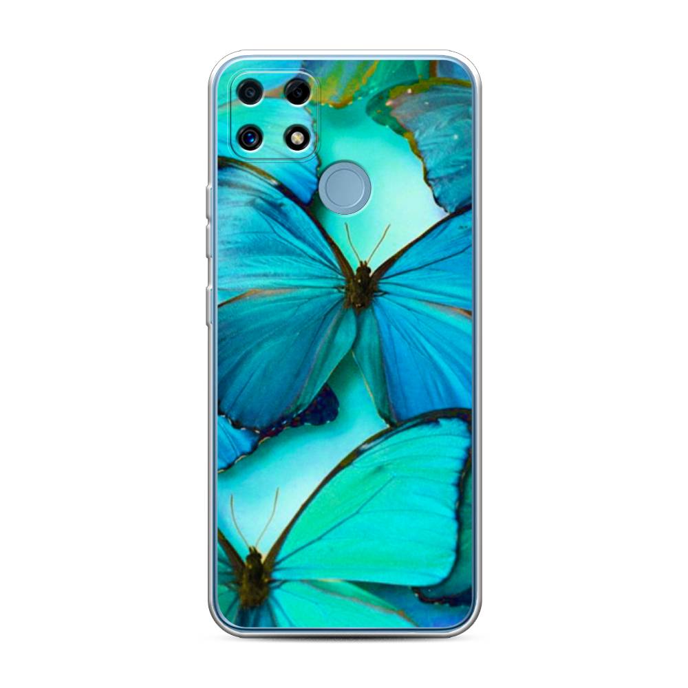 фото Силиконовый чехол "неоновые бабочки" на realme c25 awog