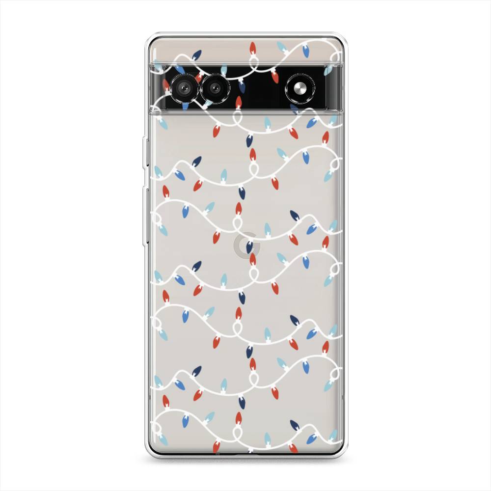 

Чехол для Google Pixel 6A "Разноцветная гирлянда", Белый;красный;синий, 271150-5