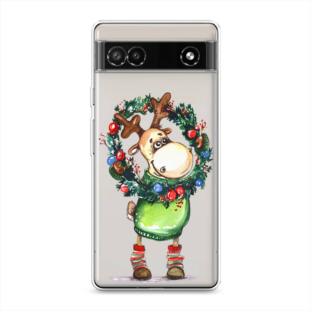 

Чехол для Google Pixel 6A "Олень с новогодним венком", 271150-4