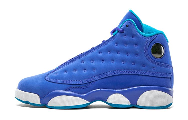 

Кроссовки унисекс Jordan Air Jordan 13 Retro Hornets GS синие 37.5 EU, Синий, Air Jordan 13 Retro Hornets GS