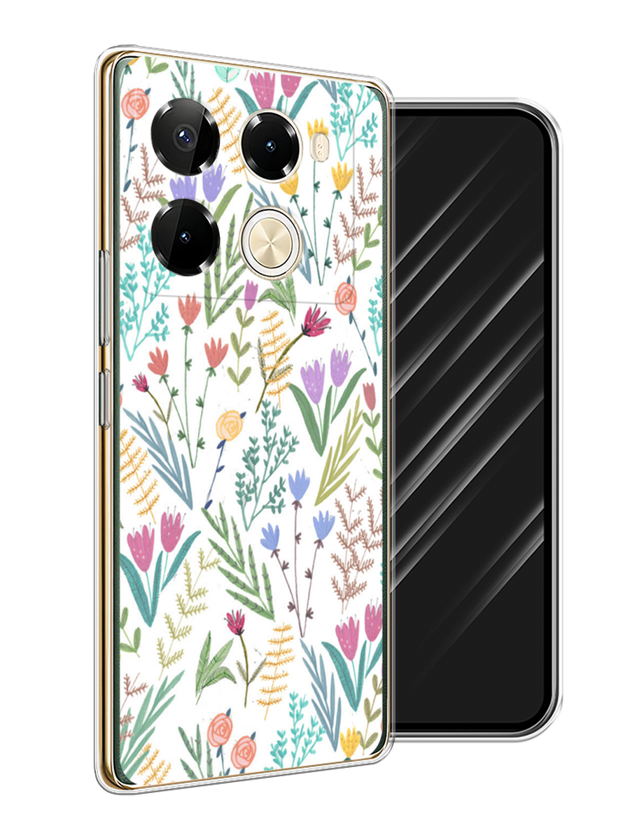 

Чехол Awog на Infinix Note 40 Pro 5G/Note 40 Pro Plus "Полевые цветы рисунок", Белый;зеленый, 3106050-1