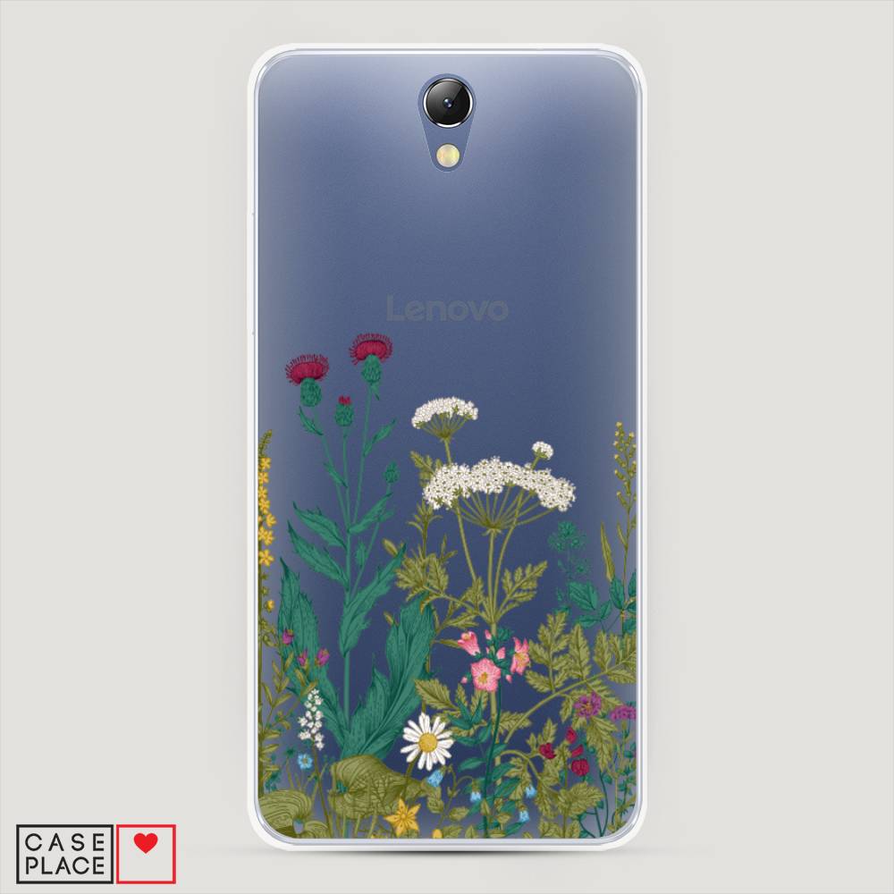 

Чехол на Lenovo Vibe S1 "Дикие полевые цветы", Зеленый;розовый;белый, 111450-2