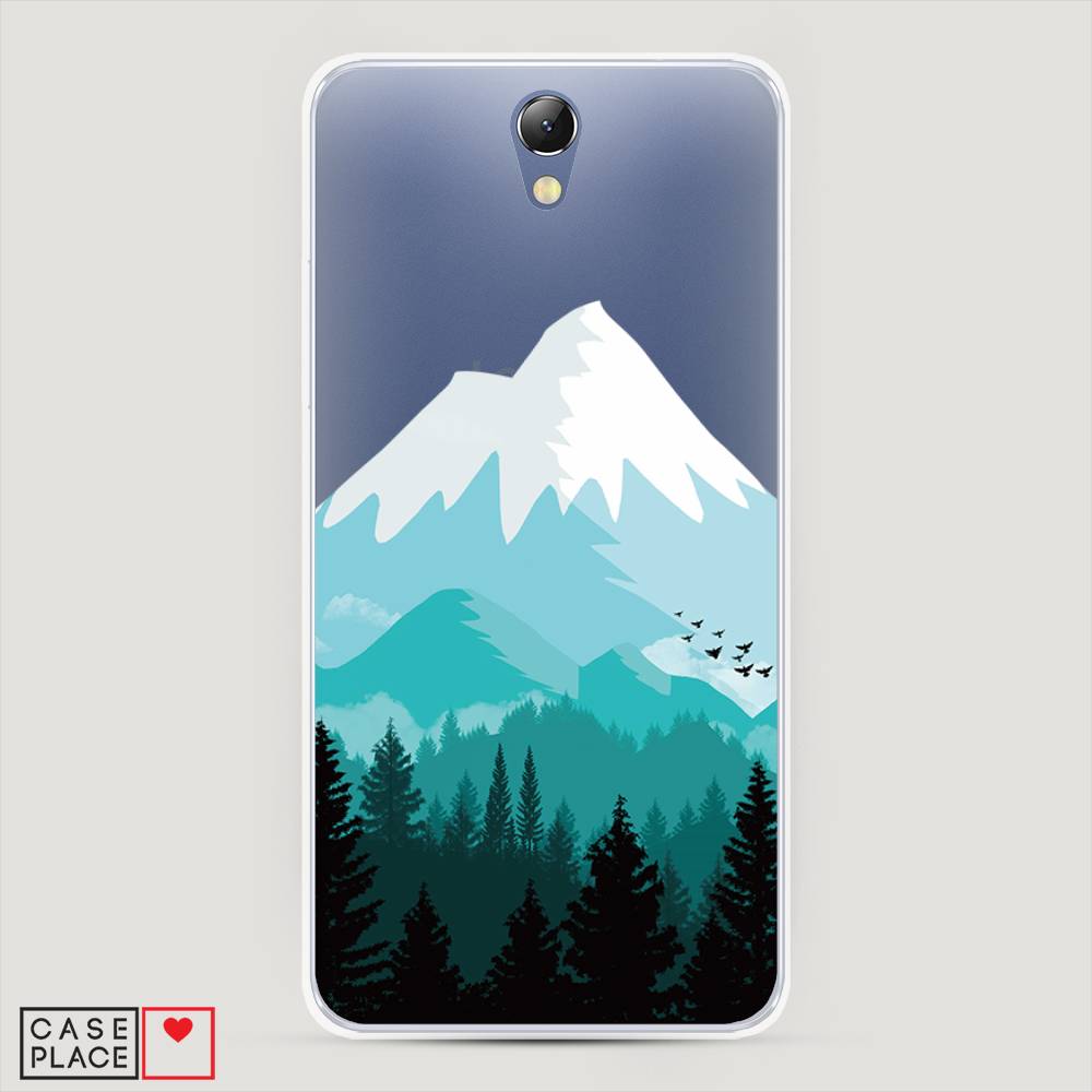 

Чехол на Lenovo Vibe S1 "Синяя снежная гора", Белый;голубой, 111450-2