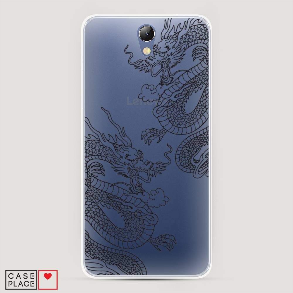 

Чехол на Lenovo Vibe S1 "Два китайских дракона", Серый;черный, 111450-1