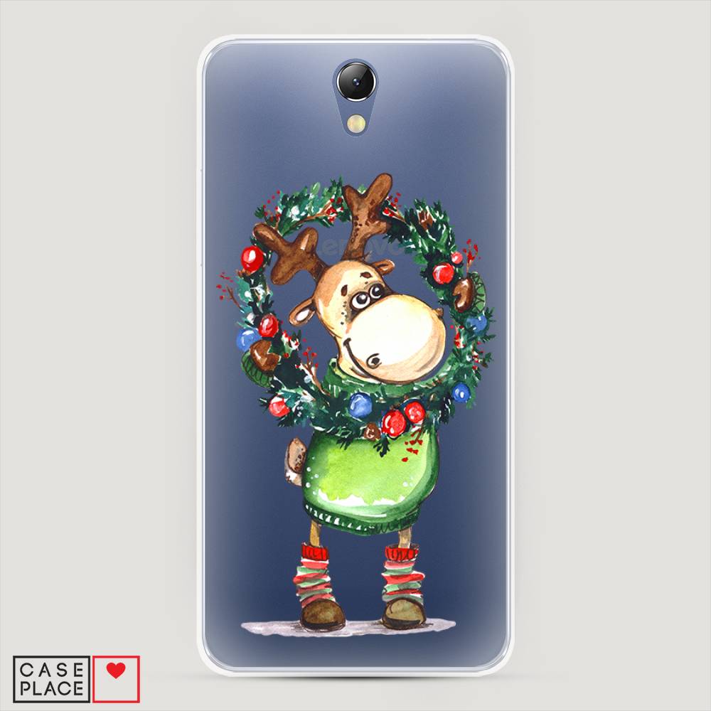

Чехол на Lenovo Vibe S1 "Олень с новогодним венком", 111450-4