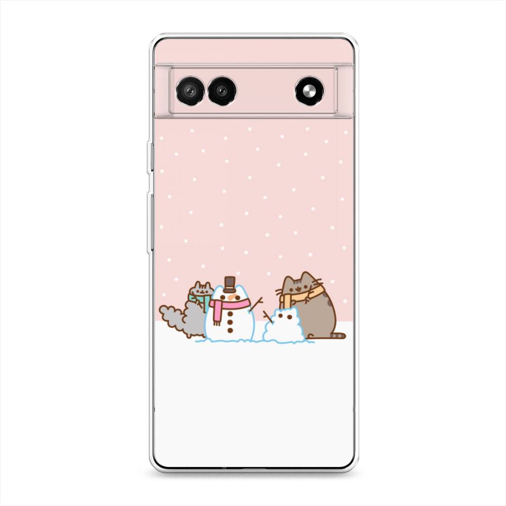 

Чехол для Google Pixel 6A "Котики в снегу", Розовый;белый;серый, 271150-5