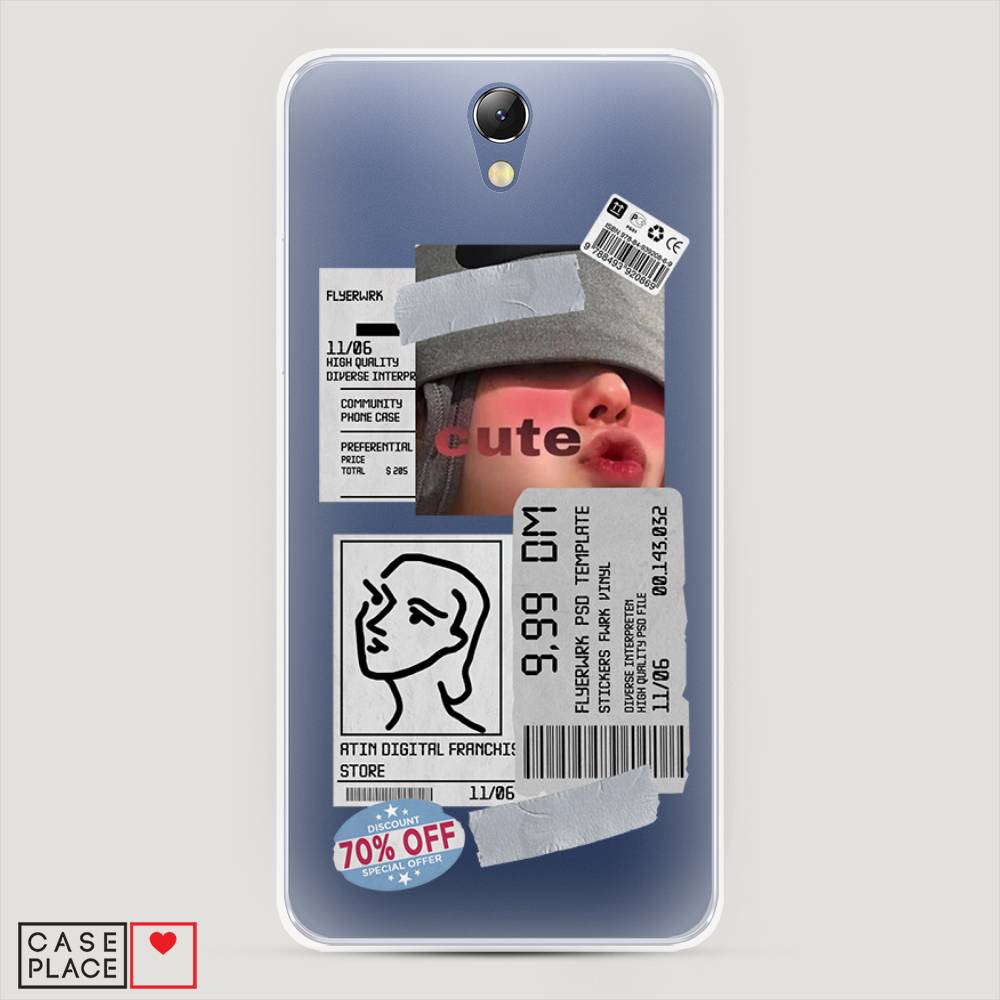 

Чехол на Lenovo Vibe S1 "Cute girl collage", Розовый;серый;голубой, 111450-6