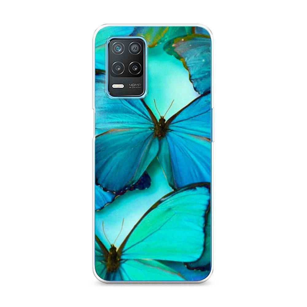 фото Силиконовый чехол "неоновые бабочки" на realme 8 5g awog