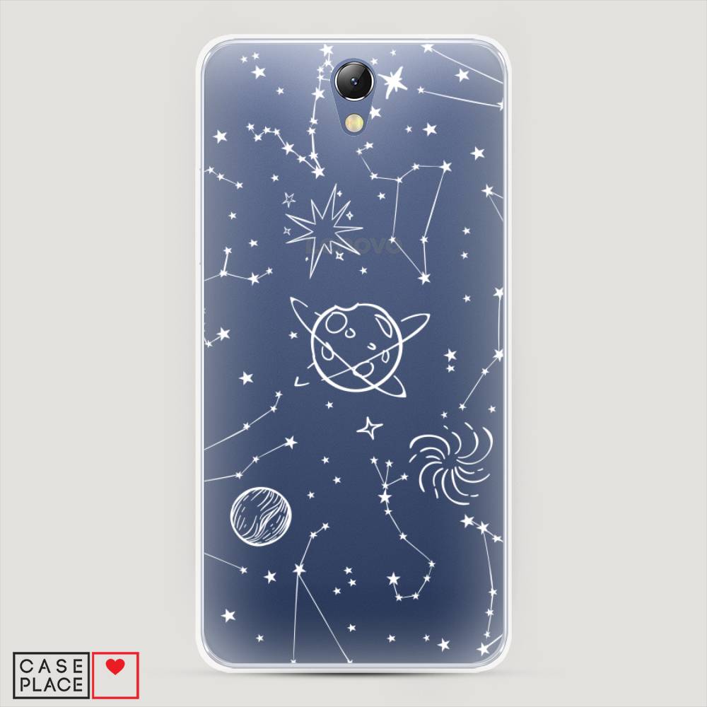 

Чехол на Lenovo Vibe S1 "Планеты в космосе", Белый, 111450-2